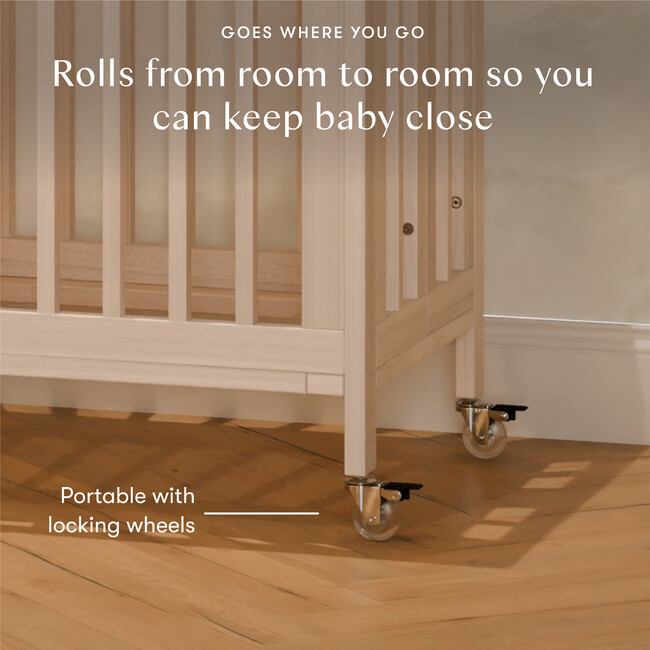 Rolli 9-in-1 Convertible All-Stages® Crib with Bassinet & Toddler Bed Conversion Kits in Washed Natural - Cribs - 10