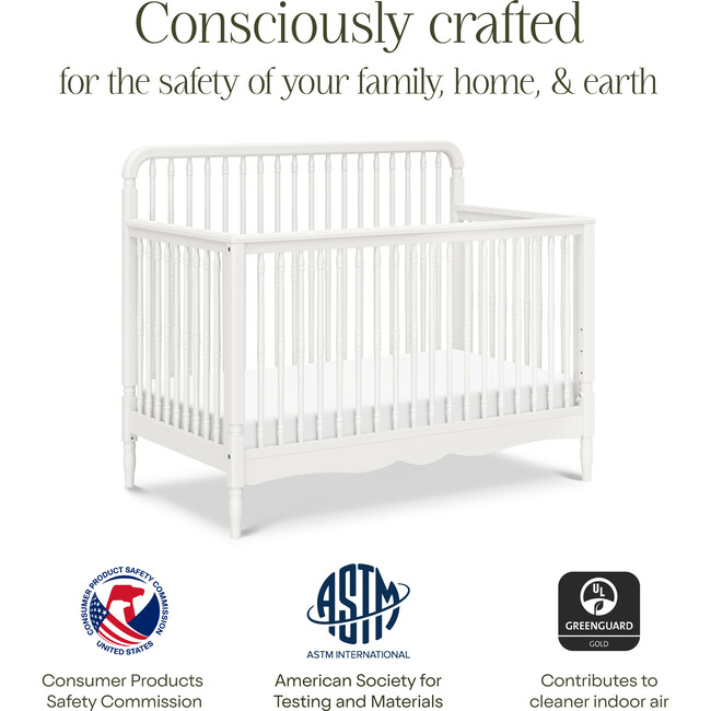 Liberty 4-in-1 Convertible Spindle Crib in Warm White - Cribs - 9