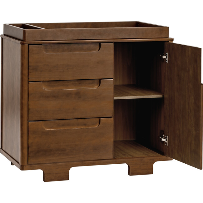 Yuzu 3-Drawer Changer Dresser, Natural Walnut - Changing Tables - 6