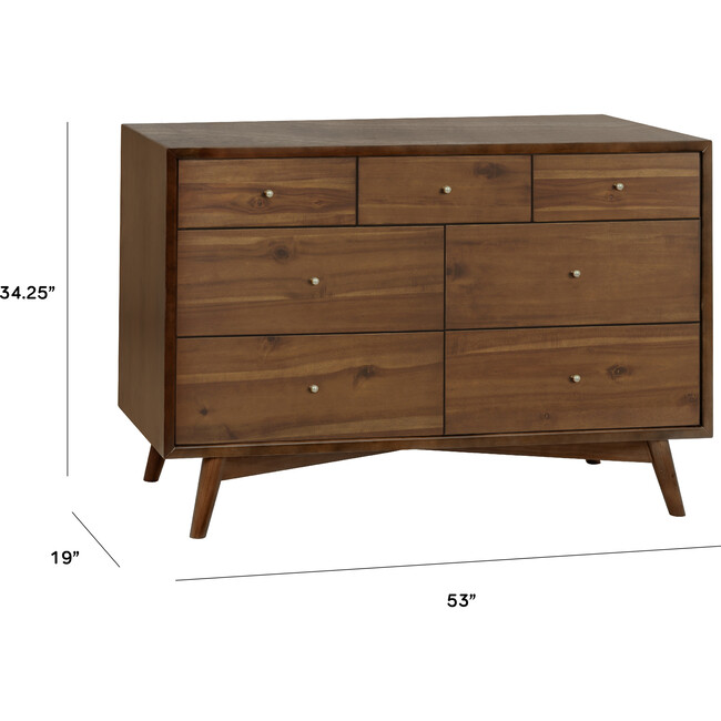 Palma 7-Drawer Assembled Double Dresser, Natural Walnut - Dressers - 7