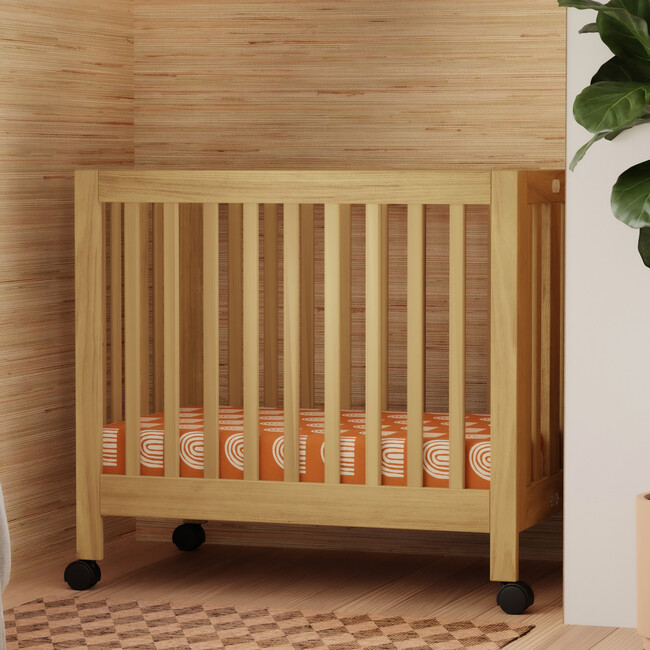 Origami Portable Mini Crib, Honey - Cribs - 7