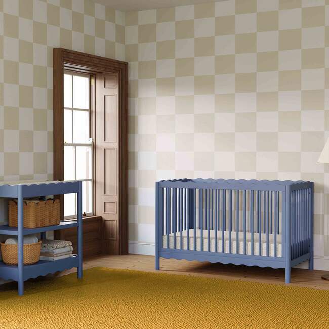 Swell 4-in-1 Convertible Crib with Toddler Bed Conversion Kit in Cove Blue - Cribs - 10
