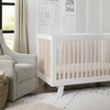 Hudson 3-in-1 Convertible Crib with Toddler Bed Conversion Kit, White/ Natural - Cribs - 4