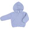 Chenille Hooded Jacket, Dusty Blue - Jackets - 1 - thumbnail