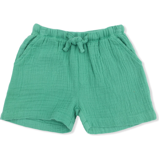 Casual Short, Solid Muslin Ming Green