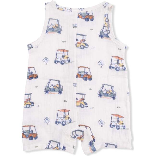 Sleeveless Shortie Romper with Bucket Hat, Zooming Golf Carts