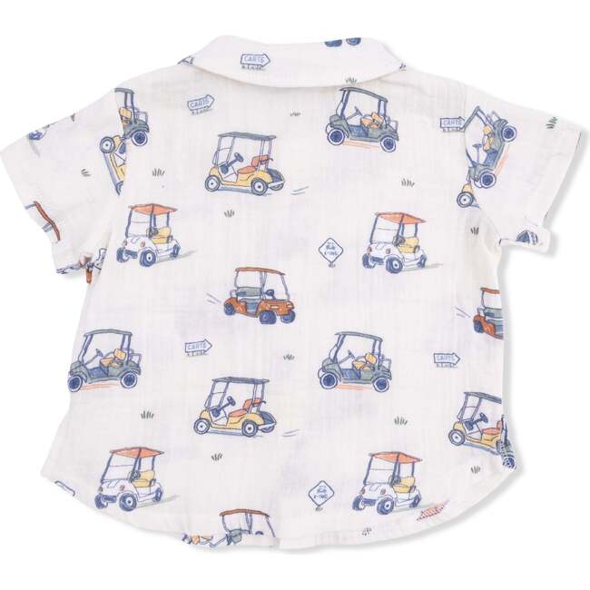 Polo Button Up with Casual Short, Zooming Golf Carts