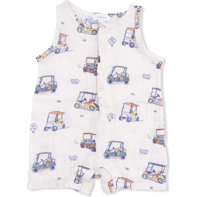 Polo Button Up with Casual Short, Zooming Golf Carts