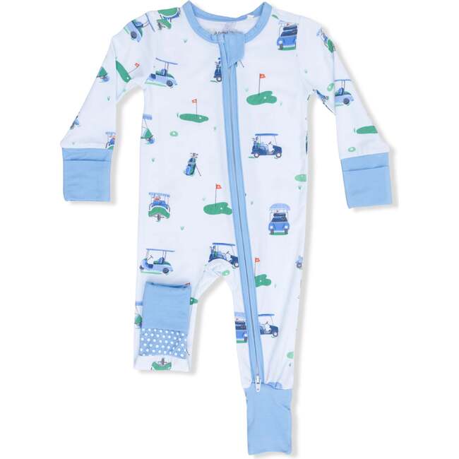 Convertible Romper, Vintage Golf Carts Blue