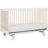 Hudson 3-in-1 Convertible Crib with Toddler Bed Conversion Kit, White/ Natural - Cribs - 7