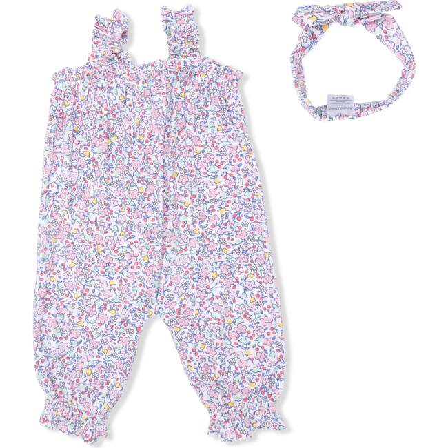 Ruffly Strap Overall & Headband, Elizabeth's Garden