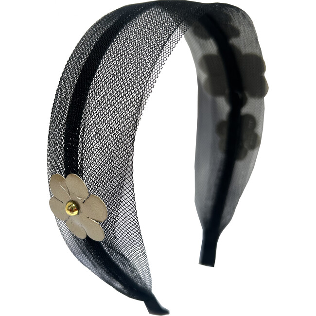 Sharon Headband, Gold & White - Headbands - 3