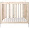Gelato 4-in-1 Convertible Mini Crib and Twin bed, Washed Natural/White - Cribs - 1 - thumbnail