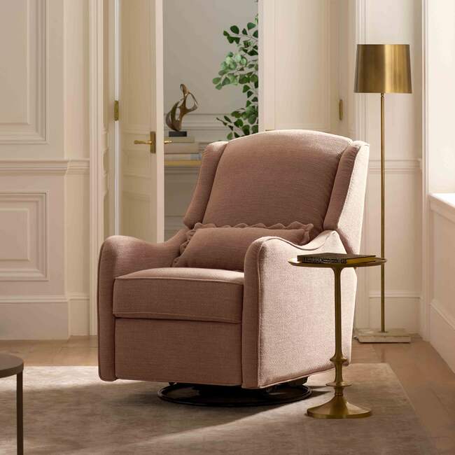 Devon Recliner and Swivel Glider in Performance Dusty Rose Eco-Basketweave