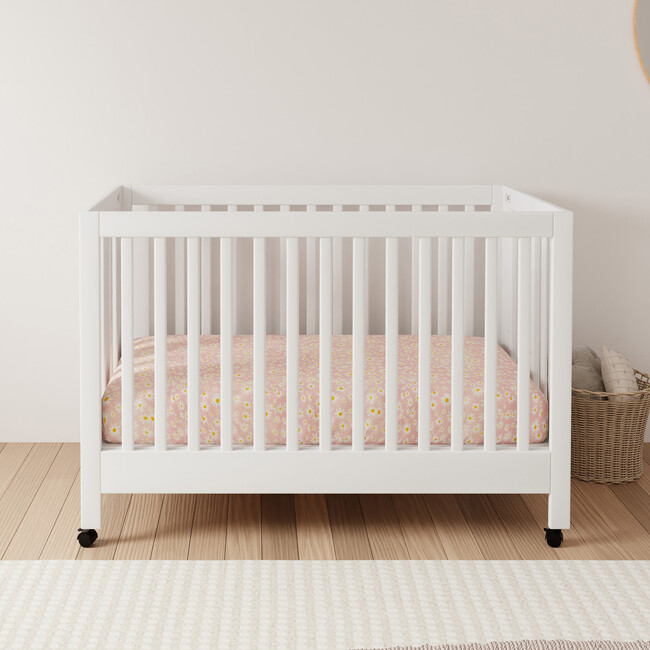 Maki Full-Size Portable Folding Crib with Toddler Bed Conversion Kit, White - Cribs - 4