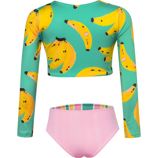 Banano Colombiano Verde Sun Longsleeve Bikini Swimsuit, Green