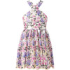 Mariah Embroidered Halter Neck Dress, Floral - Dresses - 1 - thumbnail