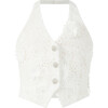 Lucinda Embroidered Vest, Ivory - Vests - 1 - thumbnail