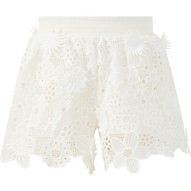Lucinda Embroidered Shorts, Ivory
