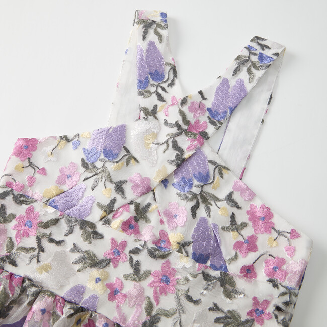 Mariah Embroidered Halter Neck Dress, Floral - Dresses - 3