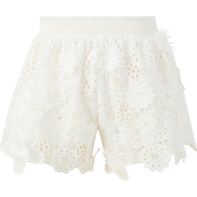 Lucinda Embroidered Shorts, Ivory