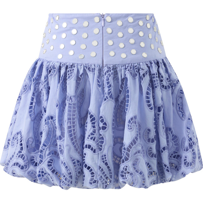 Luciana Embroidered Bubble Mini Skirt, Lavender