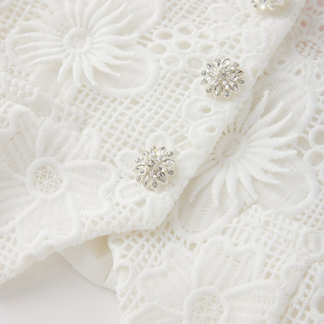 Lucinda Embroidered Vest, Ivory - Vests - 4