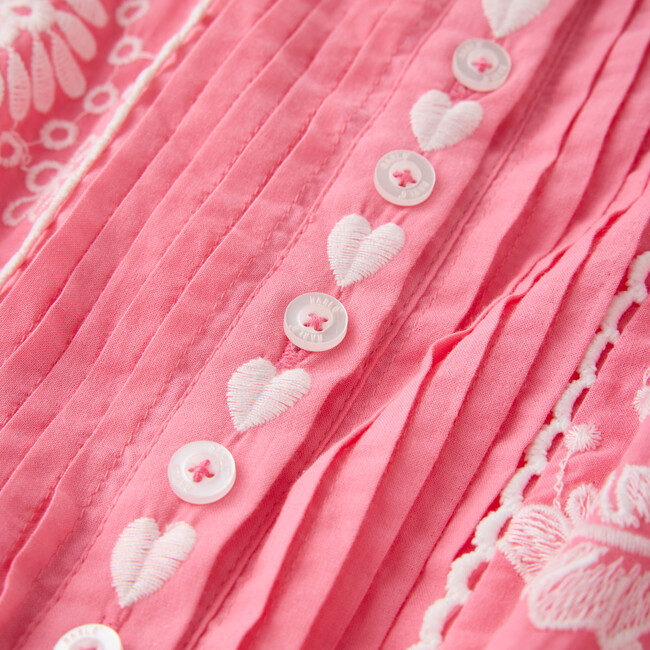 Selena Cotton Embroidered Romper, Candy - Rompers - 5