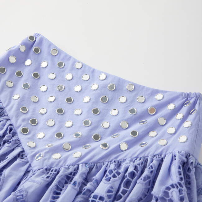 Luciana Embroidered Bubble Mini Skirt, Lavender - Skirts - 3