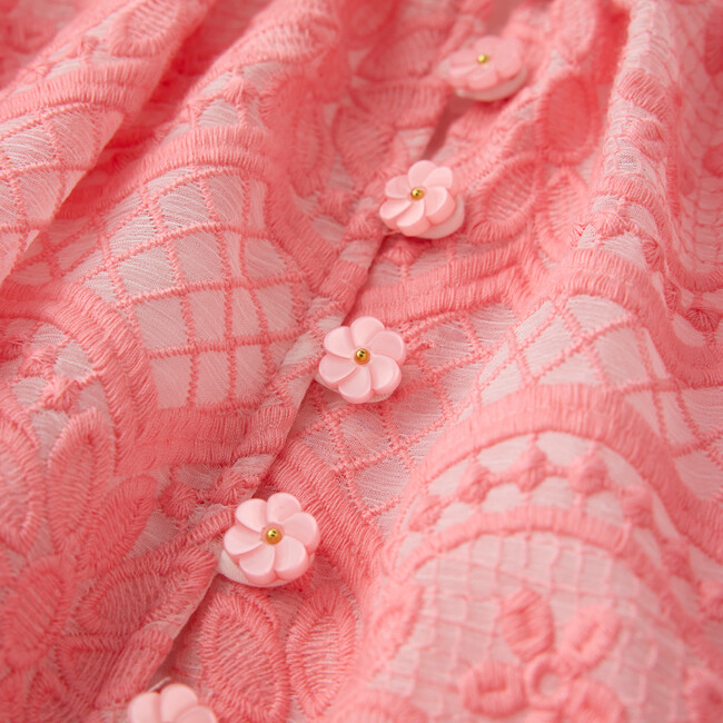 Kaia Lace Embroidered Mini Dress, Peach - Dresses - 4