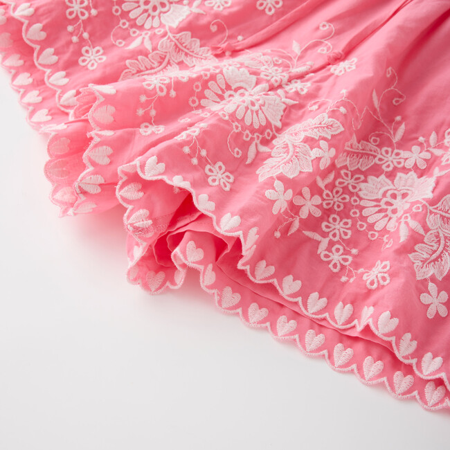 Selena Cotton Embroidered Romper, Candy - Rompers - 7