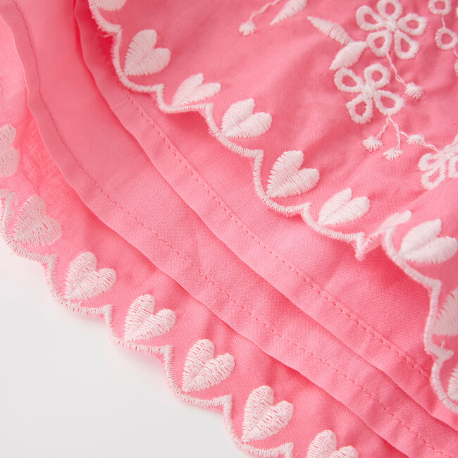Selena Cotton Embroidered Romper, Candy - Rompers - 8