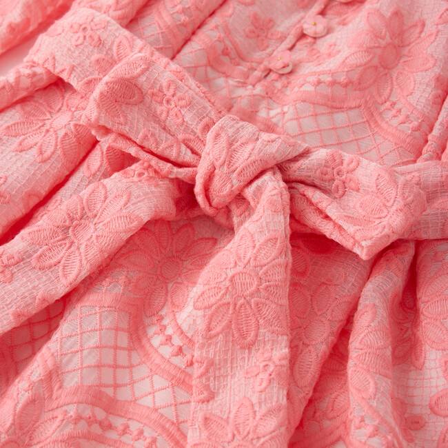 Kaia Lace Embroidered Mini Dress, Peach - Dresses - 5