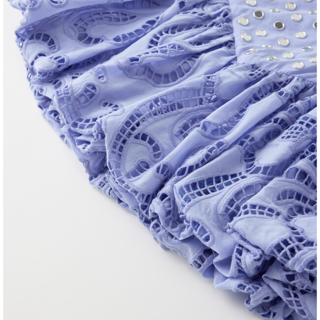 Luciana Embroidered Bubble Mini Skirt, Lavender - Skirts - 5