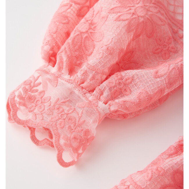 Kaia Lace Embroidered Mini Dress, Peach - Dresses - 7