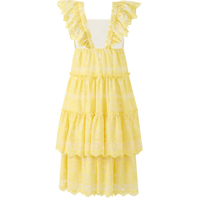 Kaia Lace Embroidered Maxi Dress, Lemon