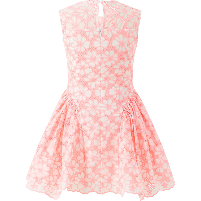 Holly Cotton Embroidered Mini Dress, Coral