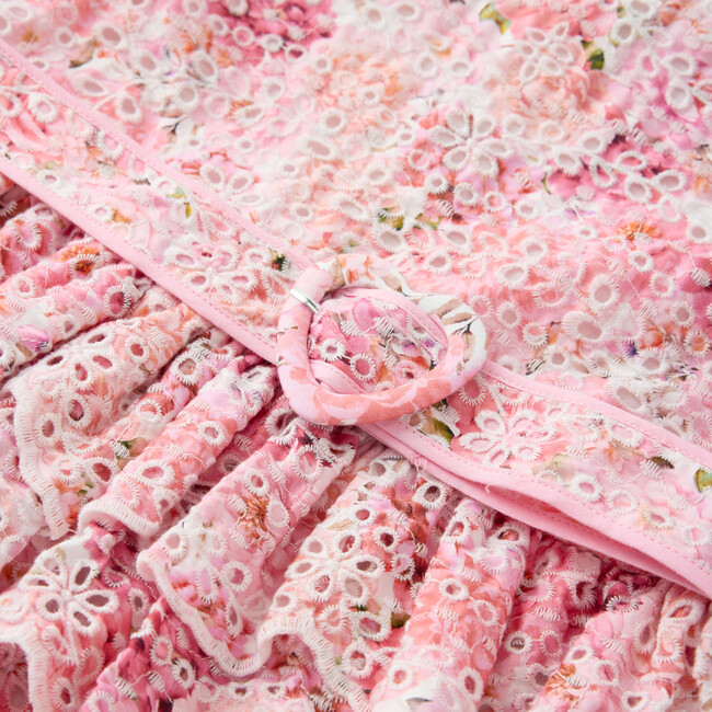 Julietta Cotton Embroidered Mini Dress, Floral - Dresses - 5