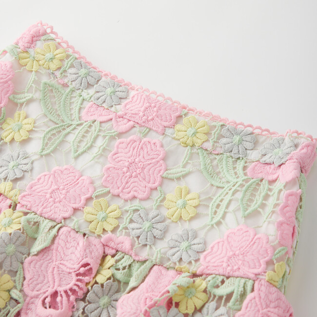 Estella Frill Embroidered Mini Skirt, Floral - Skirts - 3