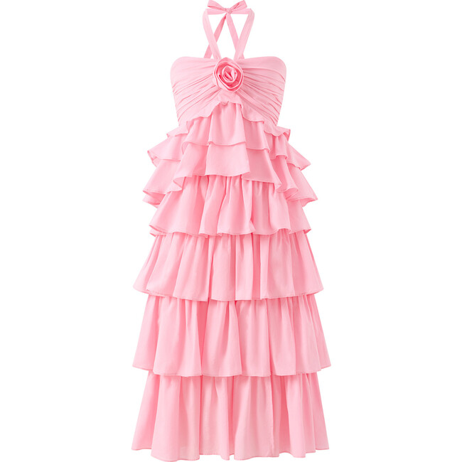 Ellie Cotton Frill Maxi Dress, Pink