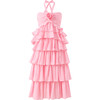 Ellie Cotton Frill Maxi Dress, Pink - Dresses - 1 - thumbnail