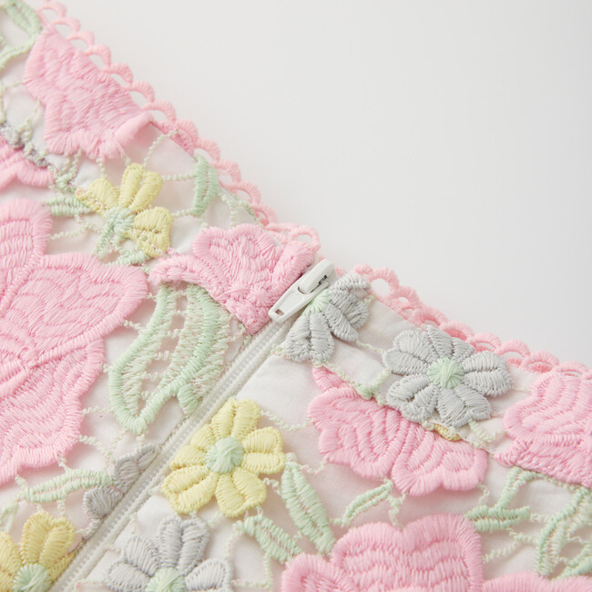 Estella Frill Embroidered Mini Skirt, Floral - Skirts - 6