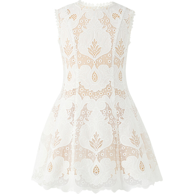 Celia Lace Mini Dress, Ivory