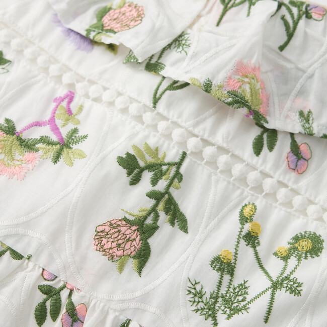 Emely Frill Embroidered Maxi Dress, Floral - Dresses - 4