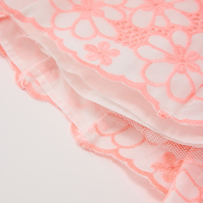 Holly Cotton Embroidered Mini Dress, Coral - Dresses - 7