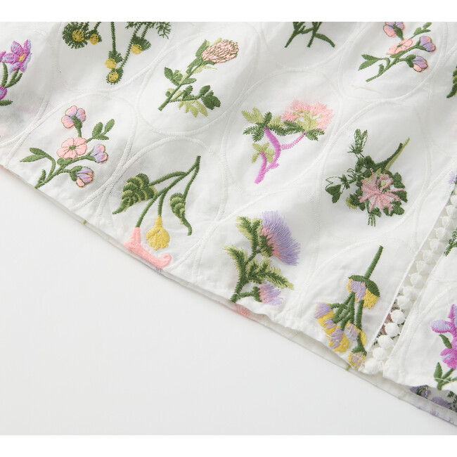 Emely Frill Embroidered Maxi Dress, Floral - Dresses - 6