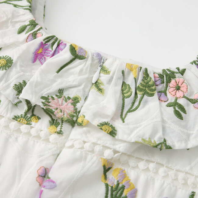 Emely Frill Embroidered Maxi Dress, Floral - Dresses - 7