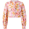Alessia Cotton Sleeve Top, Floral - Blouses - 1 - thumbnail