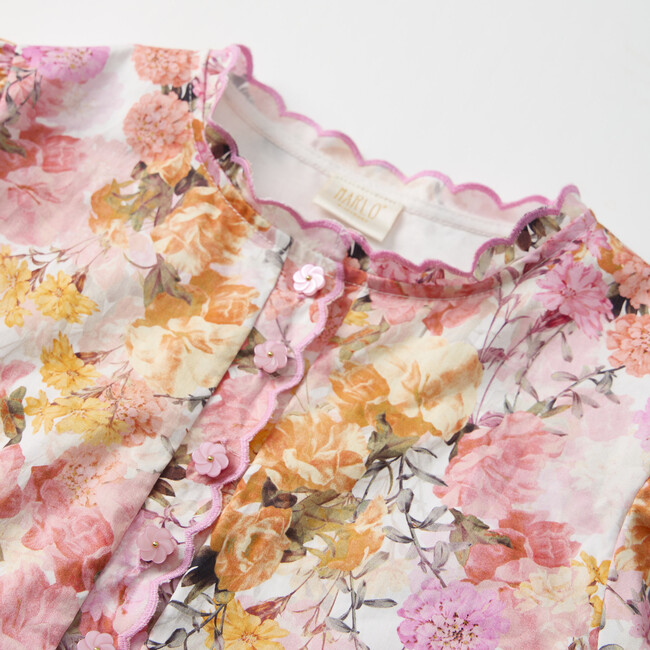 Alessia Cotton Sleeve Top, Floral - Blouses - 3