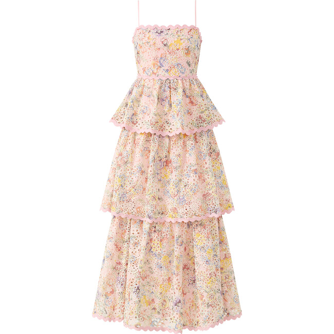 Alanna Frill Embroidered Maxi Dress (Women), Multi